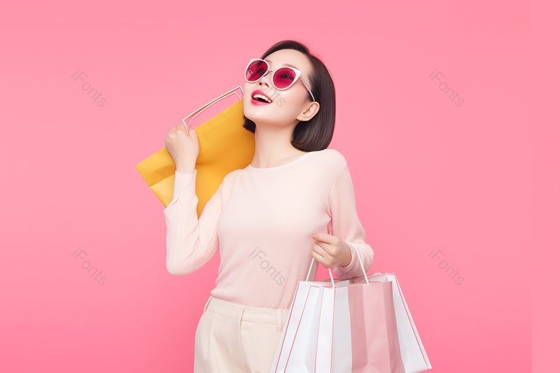 618购物节美女墨镜购物舞姿,高清,摄影图,摄影图片,图片大全,摄影图免费下载